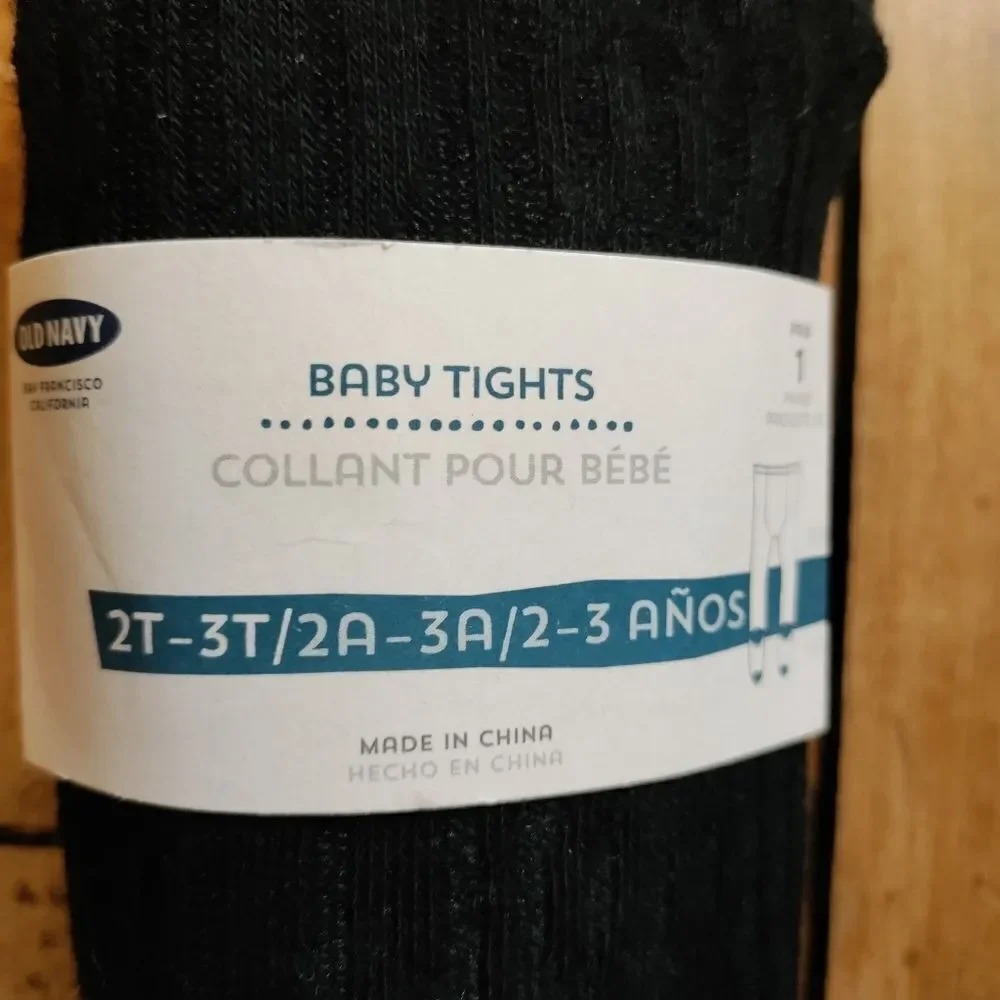 Old Navy black tights 2T knit winter tights cotton new dressy 3T